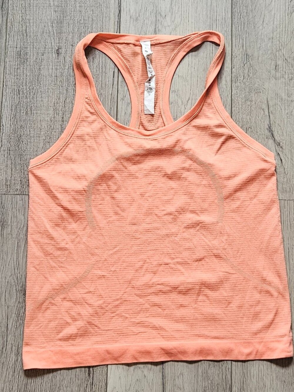 Lululemon Swiftly Tech Racerback Tank Top Peach Orange Seamless Women's Size 6
